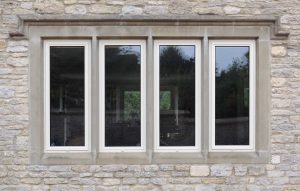 Cream aluminium windows installation